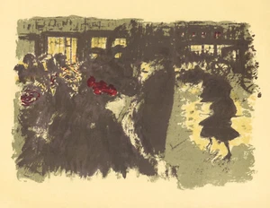 Pierre Bonnard "Place le soir" lithograph - Photo 1 sur 1