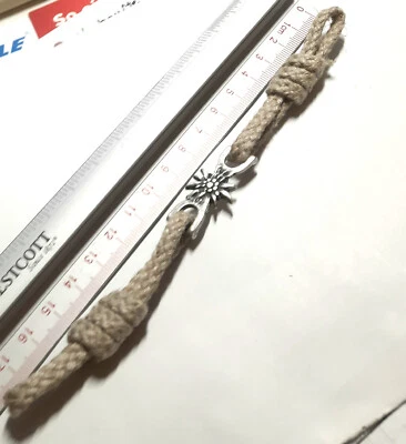 1 Costume Verbindugs-Zierteil Leinencordel Nature Metal Jewelry Item Edelweiss - Image 1 of 4