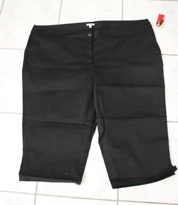 Kiyonna Women's Plus Size 4 Black Wide Leg Long Shorts Capri ~ New With Tag - Picture 1 of 11
