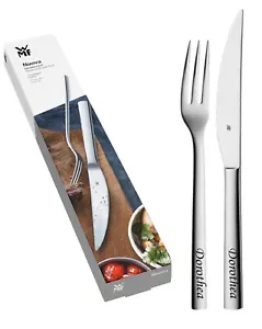 WMF Steakbesteck Nuova 2-teilig mit Gravur nach Wunsch Edelstahl Besteck mit Box - Bild 1 von 10