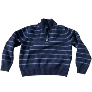 Brooks Brothers Boys Navy 100% Merino Wool 1/4 Zip Sweater Size Small 6/8 - Picture 1 of 5
