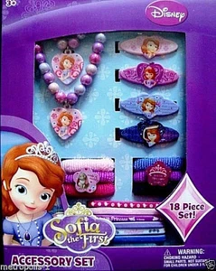 DISNEY SOFIA THE FIRST,KIDS 18 PC HAIR ACCESSORY & COSMETIC JEWELRY SET,3+,NEW - Picture 1 of 5