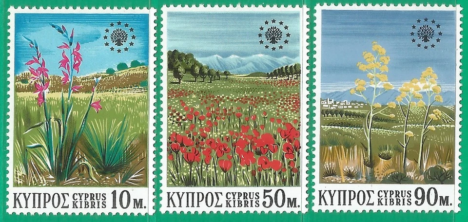 Chipre 1970 ano, perfeito estado, sem marca de charneira (**) flores - Imagem 1 de 1