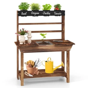 Kids Potting Bench Wooden Toy Gardening Center w/ Removable Sink &  Chalkboard - Picture 1 of 10