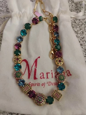 COLLAR MARIANA SWAROVSKI MULTICRISTALES ORO PL MOSAICO Floral Rectangular  Foto 1 de 4