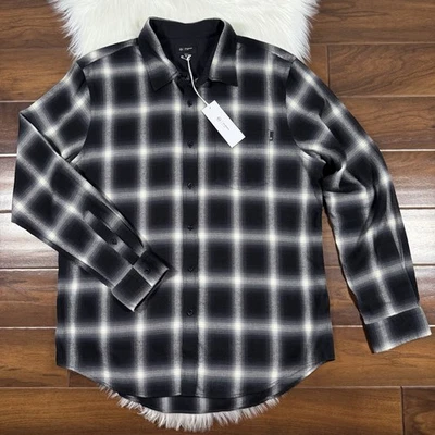 AG Adriano Goldschmied Men's Size XL Black Plaid Button Up Aiden Shirt Long Sl - Image 1 of 4