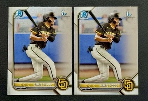 (2) James Wood 2022 Bowman 1st Chrome Prospect Rookie Cards #BP-108 San Diego - Bild 1 von 2
