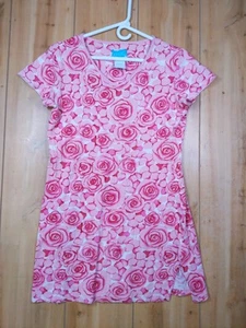 Nick & Nora Short Sleeve Nightgown Pink Roses Size Small 100% Cotton Night Shirt - Picture 1 of 13