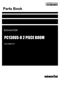 Komatsu PC138US-8 2 PIECE BOOM Excavator Parts Catalog Manual SN 20868-UP - Picture 1 of 1