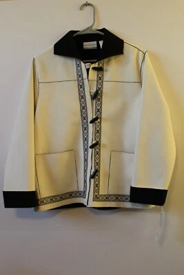 Abrigo Chaqueta Alfred Dunner Blanco/Negro Nuevo con Etiquetas Talla 6P Foto 1 de 4