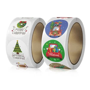 2 Rolls Christmas Stickers Paper Labels Envelope Stocking Stuffers - Picture 1 of 10