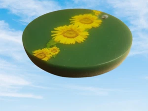 Large Big Carrom Board Striker 68mm Tournament Karrum Striker Green Sunflower - Picture 1 of 14