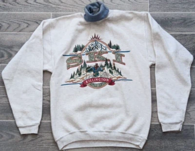 Sudadera De Colección Ski Killington HL Miller Dorada Para Hombres Pequeña Cuello Blanco 1996 Foto 1 de 4