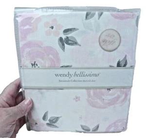 Wendy Bellissimo Savannah Collection Fitted Crib Sheet So Soft White Pink - Picture 1 of 6