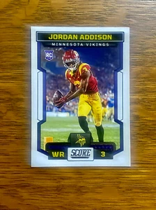 2023 Panini Score Football #346 Jordan Addison (RC) Minnesota Vikings - Picture 1 of 2