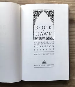 Rock And Hawk A Selection Of Shorter Poems By Robinson Jeffers Hardcover 1st Ed - Foto 1 di 8