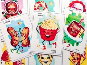 Set of 9 Vintage Retro 1950's Candy Card Collage STICKERS - Just Cut & Use! - Picture 1 of 2