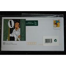 Tintin - Enveloppe timbrée illustrée et carte de correspondance assortie - Les P