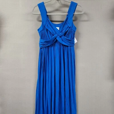 Vestido Jaclyn Smith Maxi Sin Mangas Azul Mujer Mediano Jersey Tejido Cintura Imperio Foto 1 de 4