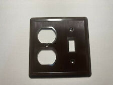 Vintage HB Etlin Bakelite Art Deco Electrical Combo Outlet Switch Cover in Brown