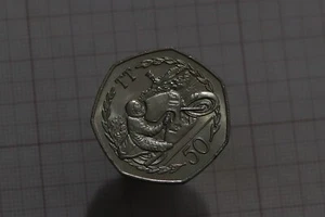 🧭 🇮🇲 ISLE OF MAN 1983 50 Pence, Tourist Trophy Motorcycle Races B66 #Z1245 - Picture 1 of 2