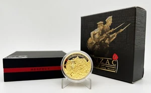 Australia 2015 200$ ANZAC Spirit Baptism Of Fire 2oz Gold High Relief Coin COA 1 - Picture 1 of 15