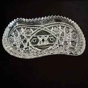 Vintage EAPG McKee Glass FENTEC Pattern w PRES CUT Mark Pickle Olive Relish Dish - Picture 1 of 5