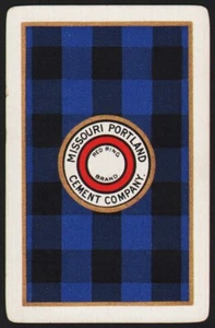 Vintage playing card MISSOURI PORTLAND CEMENT COMPANY Red Ring Brand St Louis - Picture 1 of 2