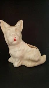 Vintage Ceramic Westie Terrier Scottie Dog Cream Air Plant Holder/Planter - Picture 1 of 6