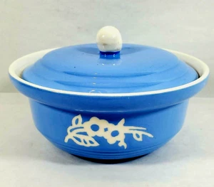 Vintage Cameoware Ovenware Serving Dish Bowl Casserole With Lid Blue White USA - Picture 1 of 6