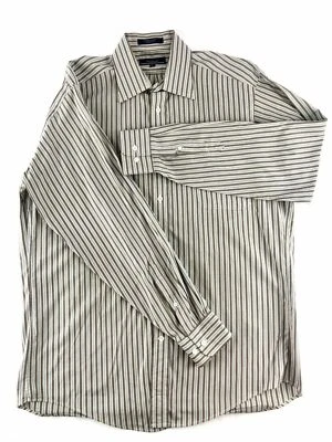 Camisa de vestir Faconnable para hombre azul a rayas talla 4-16 bolsillo grande hecha en EE. UU. USADA EN EXCELENTE ESTADO Foto 1 de 4