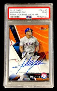 ADRIAN BELTRE 2018 TOPPS FINEST AUTO ORANGE WAVE REFRACTOR 23/25 FA-AB PSA 9 MT - Picture 1 of 2