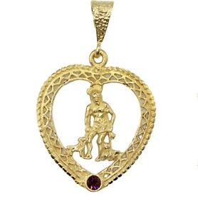 San Lazaro Babalu Aye with 22 inch Chain18k Gold Plated - St Lazarus Heart Medal