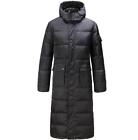 Mens Maxi Long Black Duck Down Winter Warm Parka Coat Overcoat Detachable Hooded