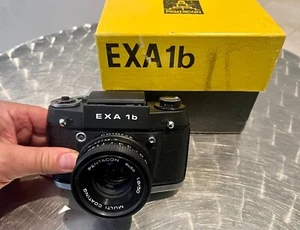Exa 1 B Camera/Camera - Black/Black & Zeiss Tessar 2,8/50mm Boxed - Classic - Picture 1 of 9