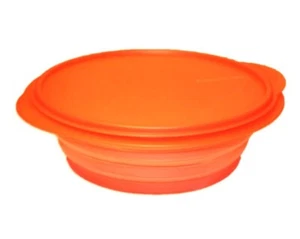 Tupperware FlatOut Bowl 8,25 tazas redondas Mini-Max naranja Nuevo de Lote Antiguo ❤️ - Imagen 1 de 2