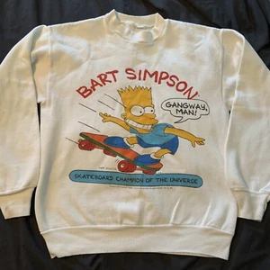 Vintage Matt Groening Simpson’s Sweater - Bart Simpson Skateboard Champion RARE - Picture 1 of 5