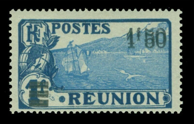 French Colonies - REUNION Is. 1926 St.Pierre 1.5Fr /1Fr DOUBLE Surch. Sc 118a MH - Image 1 of 2