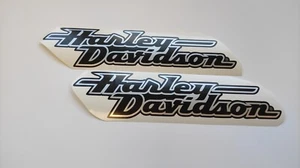 Harley davidson silver black tank decal sticker kit 10x2,4" inches; 25,4x6 cm - Picture 1 of 5