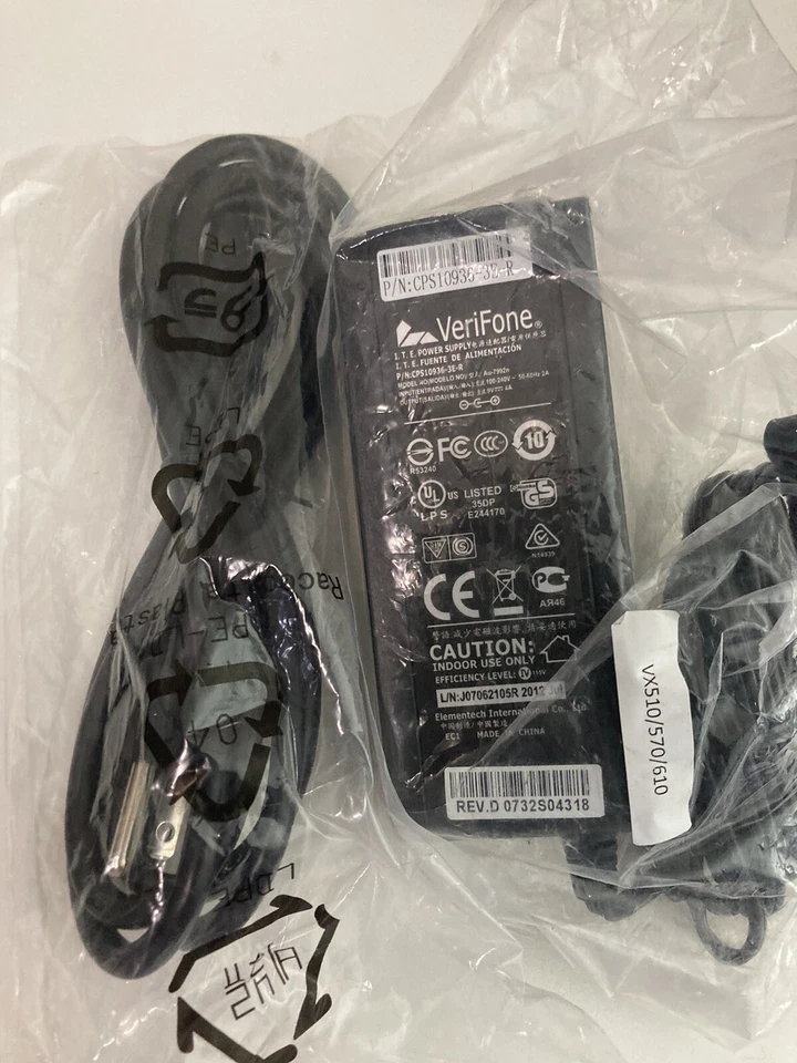 New Genuine VeriFone CPS10936-3E-R  19V AC Adapter With New Power Cord - Image 1 of 4