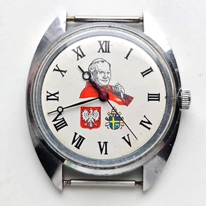 Vostok Boctok Wostok Vintage USSR square 2409a Soviet russian Pope John Paul II - Picture 1 of 7