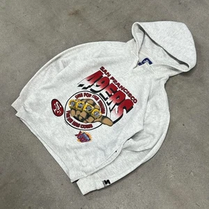 Vintage 90s NFL Football Starter San Francisco 49ers 5 time champions hoodie L - Picture 1 of 5