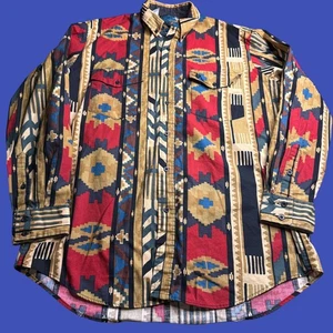 Camisa De Colección Lone Roo by Roper Western Azteca Rodeo Manga Larga Con Botones L/XL EE. UU. - Imagen 1 de 9