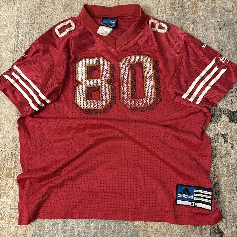 Camiseta San Francisco 49ers Jerry Rice 80 Adidas Equipo NFL Rojo Malla XL De Colección SF Foto 1 de 4