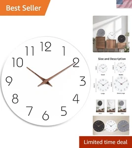 Robuste leise Wanduhr - 8 Zoll minimalistisches Holzdesign für modernes Wohnen - Bild 1 von 11