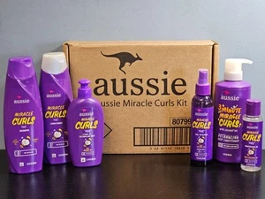 Aussie Miracle Curls 6 pc Kit: Shampoo, Deep Conditioner, Refresher, Oil, Milk + - Picture 1 of 10