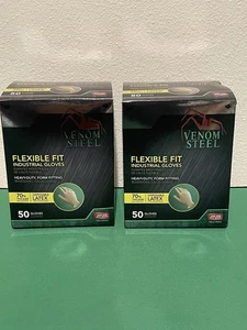 VENOM STEEL STRAPAZIERFÄHIGE FLEXIBLE PASSFORM LATEXHANDSCHUHE 100 GESAMT EINHEITSGRÖSSE PASST DEN MEISTEN - Bild 1 von 4