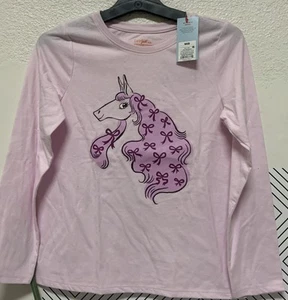 🥥 Cat & Jack Girls' Long Sleeve 'Unicorn' Graphic T-Shirt Size M (8)🆕 - Picture 1 of 4