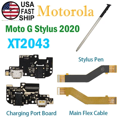 USB Charging Port Board Main Flex Cable S Pen For Motorola Moto G Stylus XT2043 - Image 1 of 4