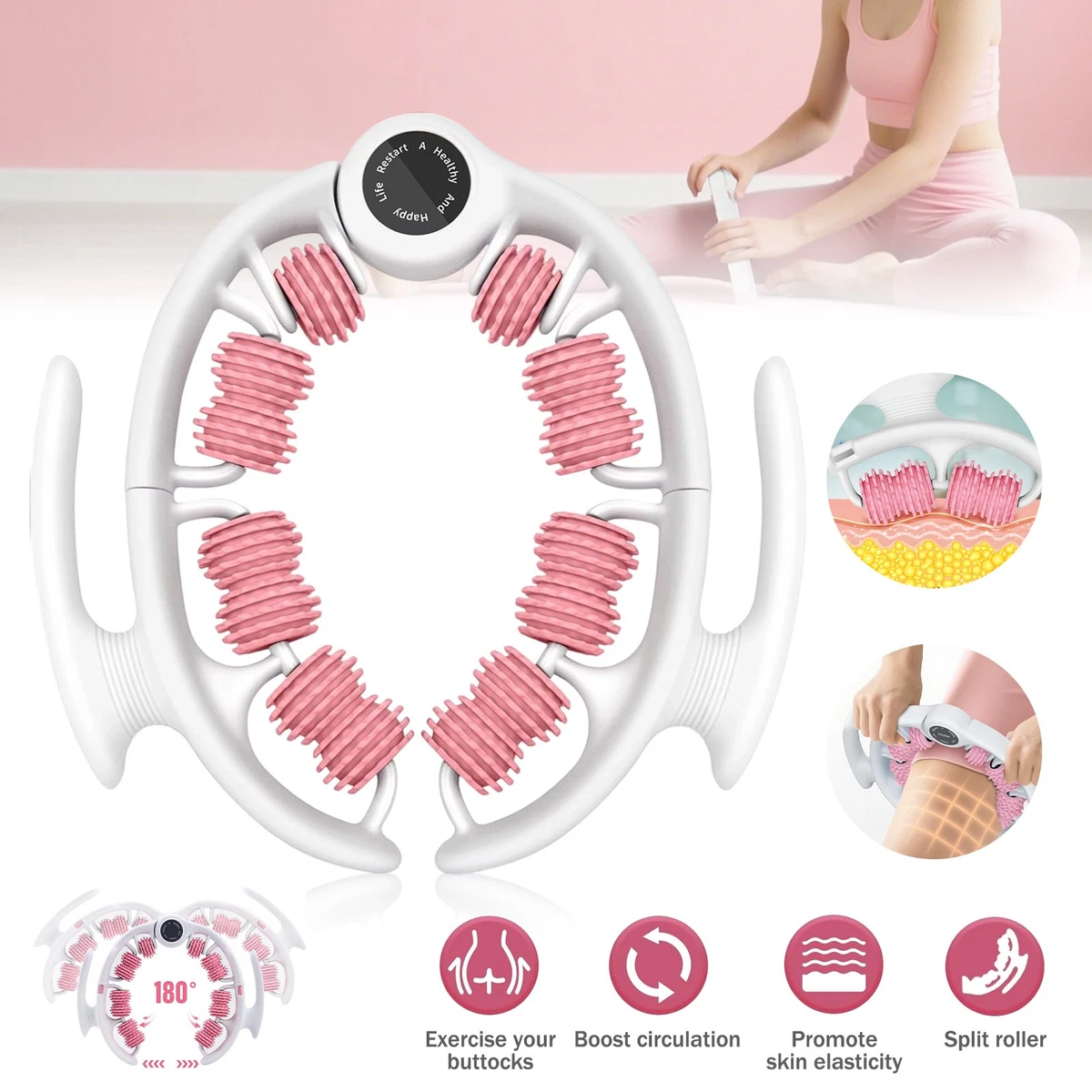 Yuragim Cellulite-Massageroller, Manuell - 360° Einstellbar, Für Oberschenkel, Gesäß, Gegen Orangenhaut, Grün